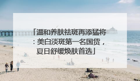 温和养肤祛斑再添猛将：美白淡斑第一名国货，夏日舒缓焕肤首选